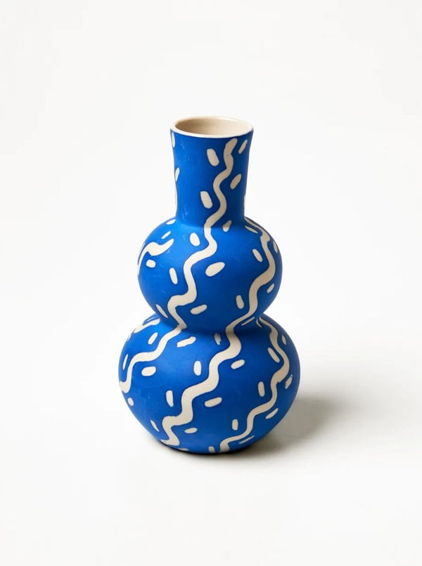 Happy Vase Tracks Blue - Marval Designs