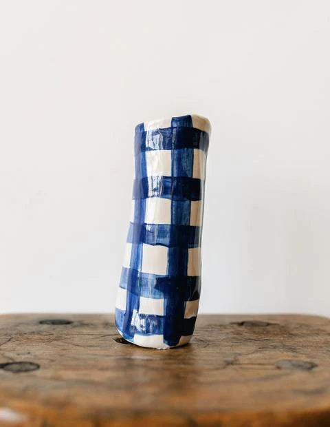 Small Gingham Vase