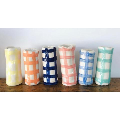 Small Gingham Vase