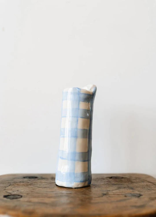 Small Gingham Vase