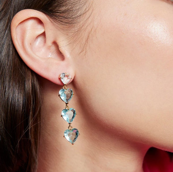 Jolie & Deen Rae Heart Earrings Blue - Marval Designs