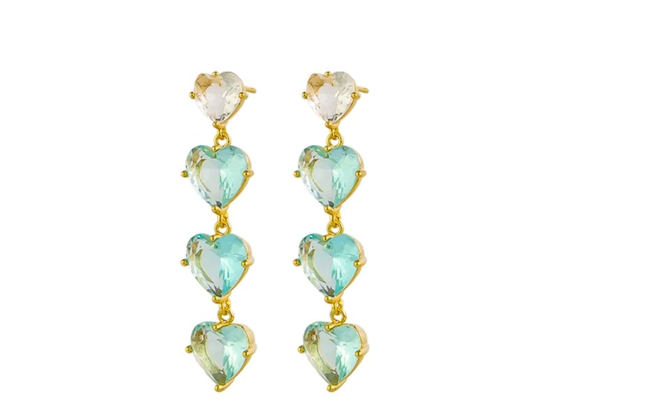 Jolie & Deen Rae Heart Earrings Blue - Marval Designs