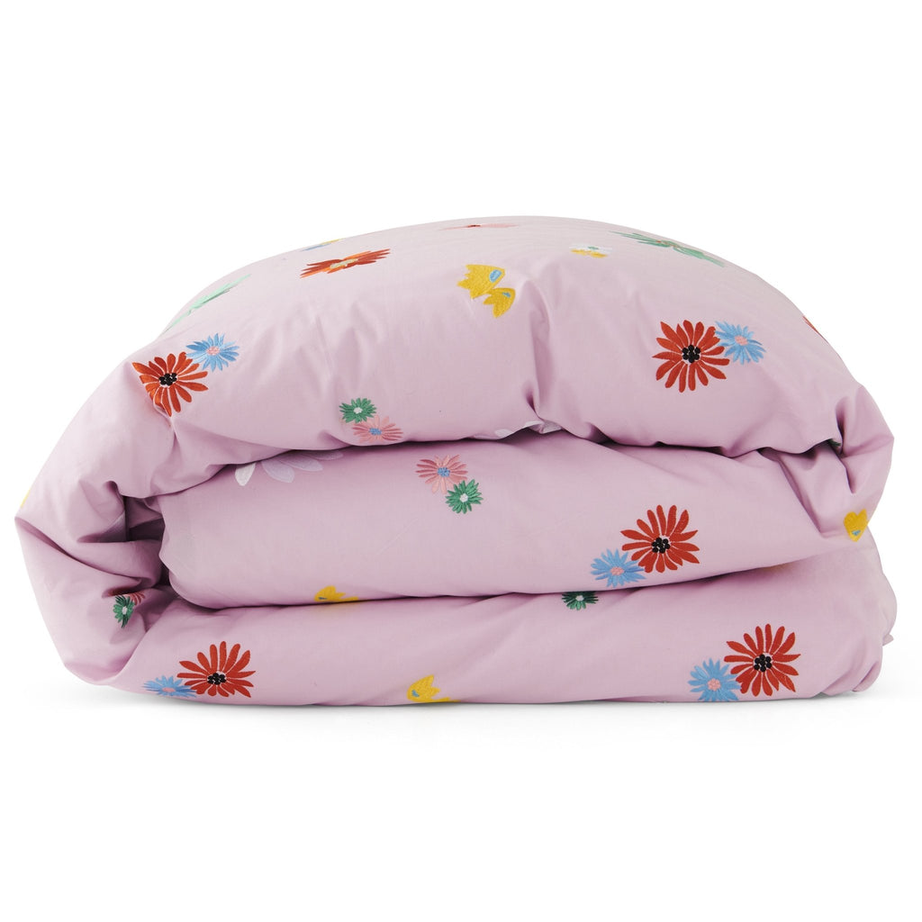 Kip & Co Big Floral Embroided Cotton Quilt Cover - Marval Designs