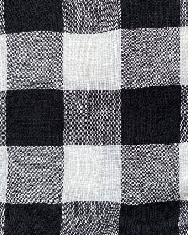 Kip & Co Black & White Gingham Linen Napkin Set 6 - Marval Designs