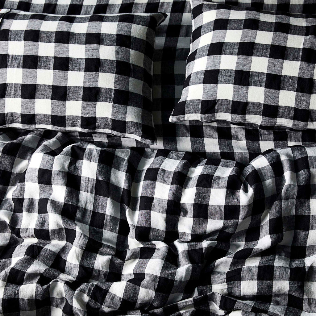 Kip & Co Black & White Gingham Quilt Cover King - Marval Designs