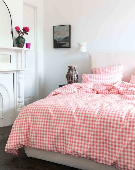 Kip & Co Gingham Candy Fitted Sheet King - Marval Designs
