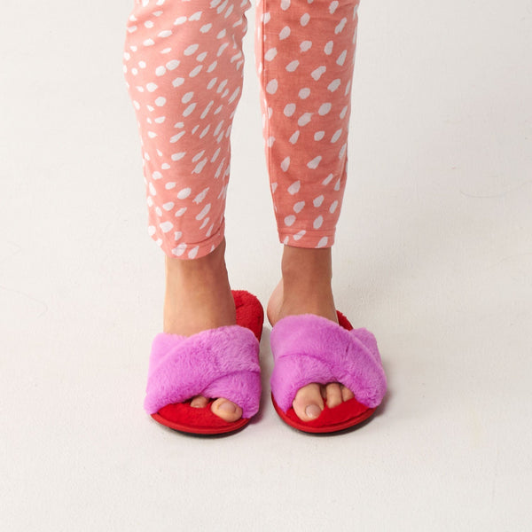 Kip & Co Raspberry Bubble Adult Slippers - Marval Designs