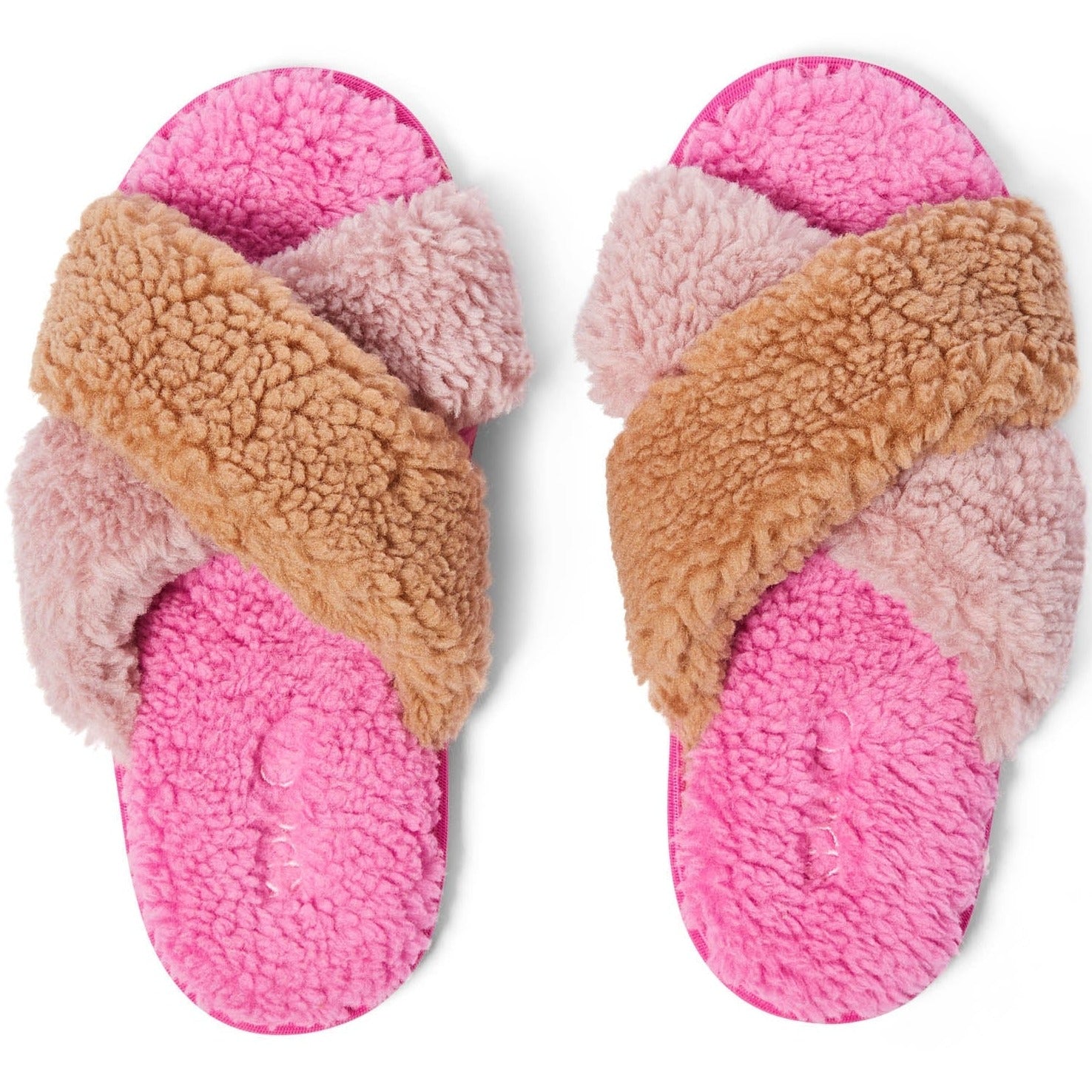 Kip & Co ROSES AND CHOCOLATE BOUCLE ADULT SLIPPERS - Marval Designs