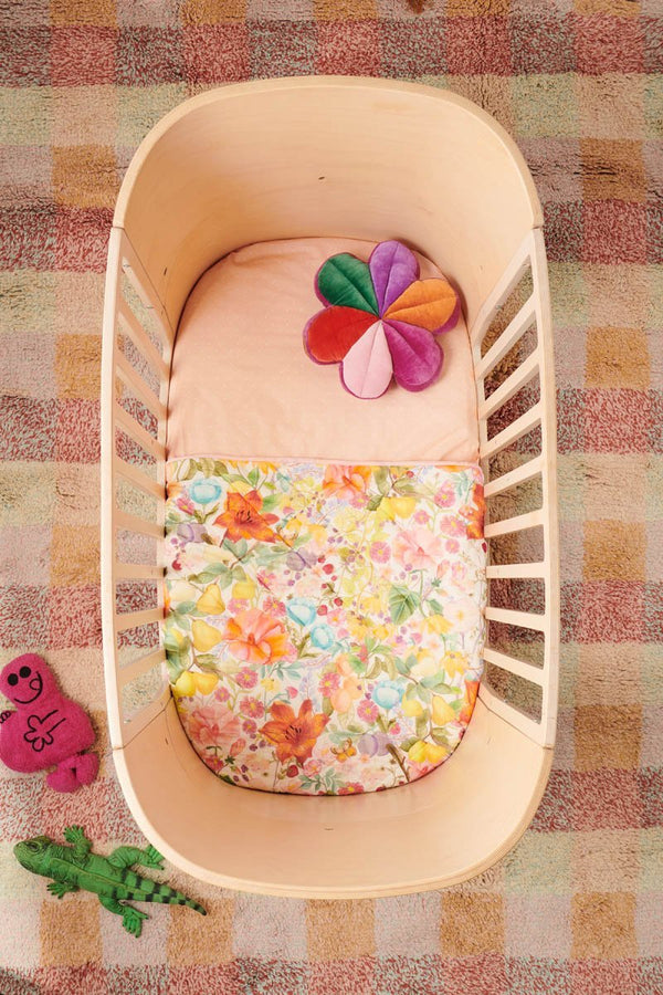 Kip & Co Teeny Weeny Cotton Fitted Cot Sheet Peach - Marval Designs
